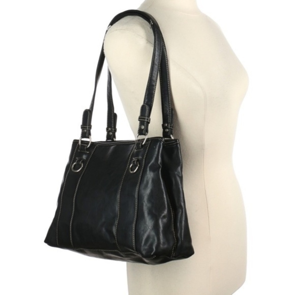 ⏰Unbranded L black shoulder Bach w silver hardware